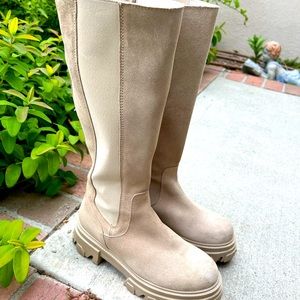 Steve Madden platform sand suede boots